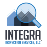 Integra Inspection Services, LLC Logo of a magnifying glass over a house