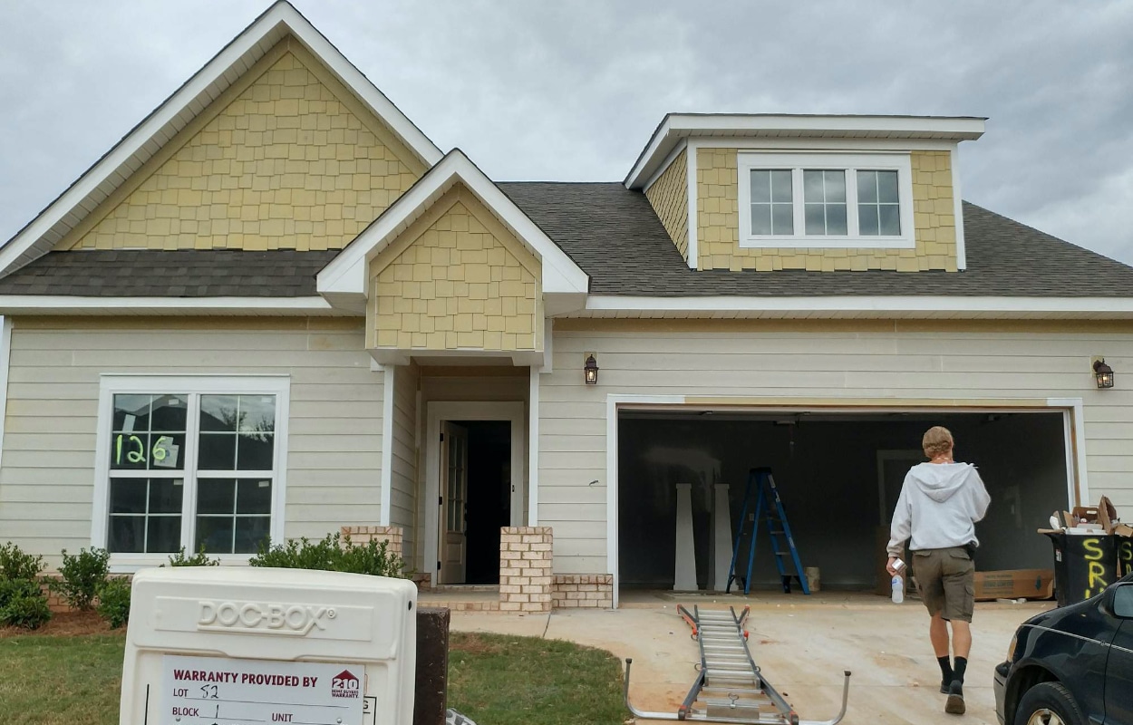 Photo of a house under construction in a local subdivision