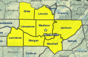 map showing AL and TN counties served by Integra